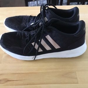 Adidas blush and black athletic shoe